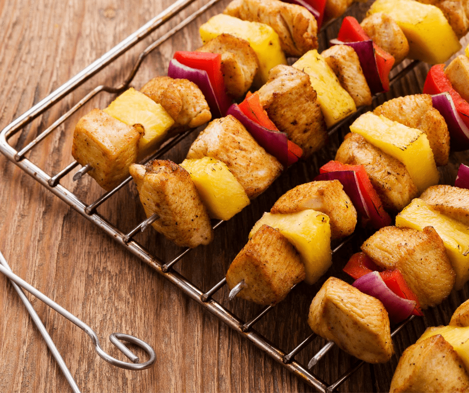 chicken and pineapple skewers